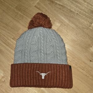 Top of the World Gray and Orange Knit Beanie